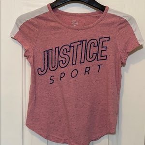 Justice Sport Shirt Sleeve Tee Girls Size 10